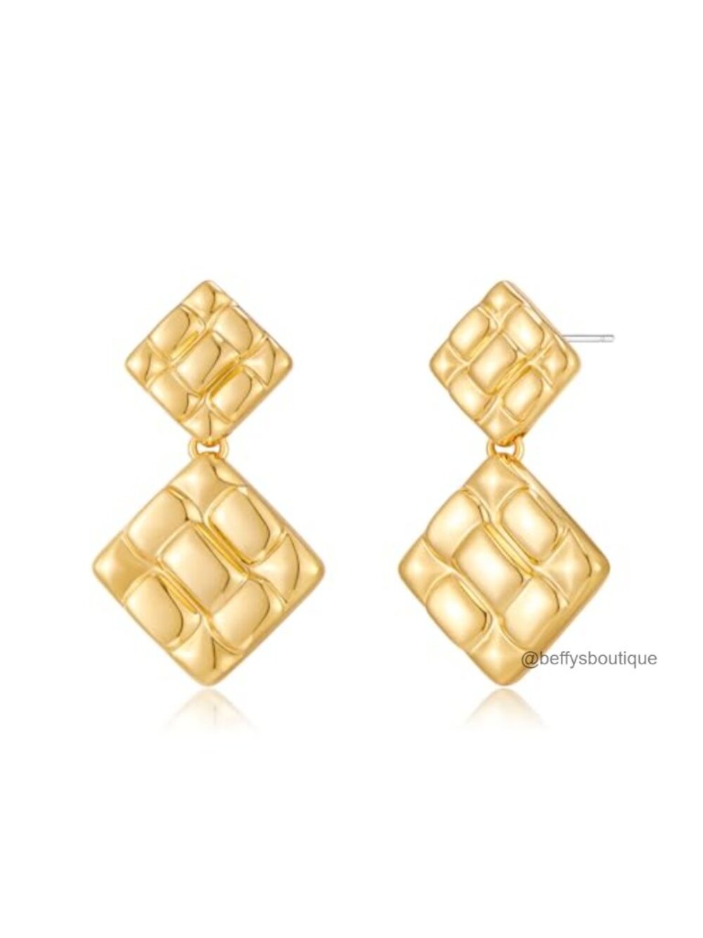 Gold Plated Geometric Dangle Drop Earrings for Women Vintage Statement